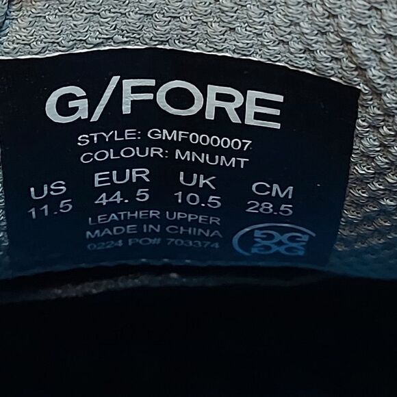 G/Fore Gallivanter Perforated Leather Golf Shoes Grey GMF00007 Men's Size 11.5 - Picture 7 of 7